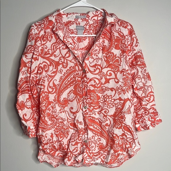 Chico's Tops - Chico's Women's Red Paisley Top